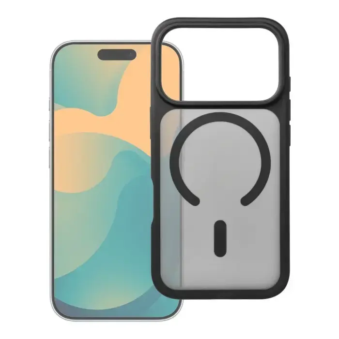 Case for iPhone 16 Pro Forcell F-Protect Smoke Hybrid Premium Lite compatible with MagSafe black