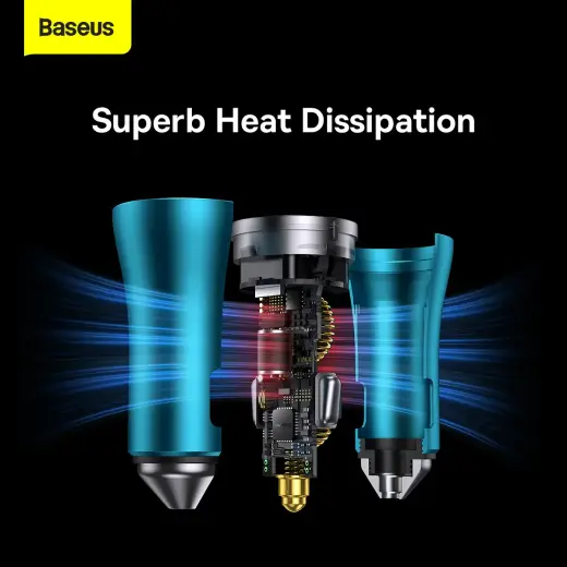 Зарядка для автомобиля Baseus Golden Contactor Pro | 40W | QC | USB-C | синяя Фото num