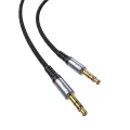 Kabelis VFAN L11 mini jack 3,5 mm AUX, 1 m, apzeltīts (pelēks) Foto 2