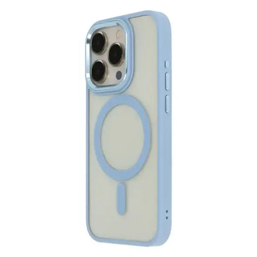Satin Elegant maciņš ar MagSafe atbalstu telefonam iPhone 14 Pro zils