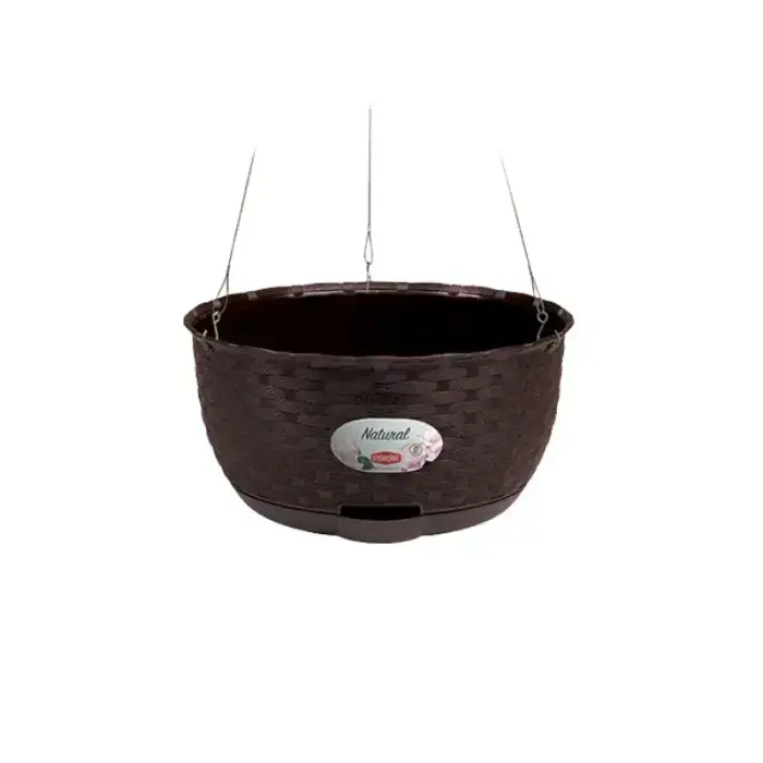 Puķu pods piekarināms Natural Ø30x14,5cm tumši brūns