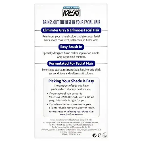 Just for Men Brush-in Facial Hair Colour Medium-Dark Brown in Clear Foto 2