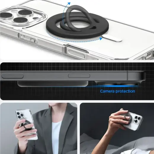 SPIGEN DUAL POP MAG MAGSAFE PHONE RING BLACK Foto 7