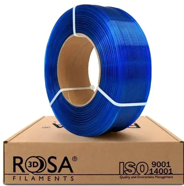 Filaments PET-G blue sky caurspīdīgs 1,75 mm 1 kg uzpildes Rosa3D
