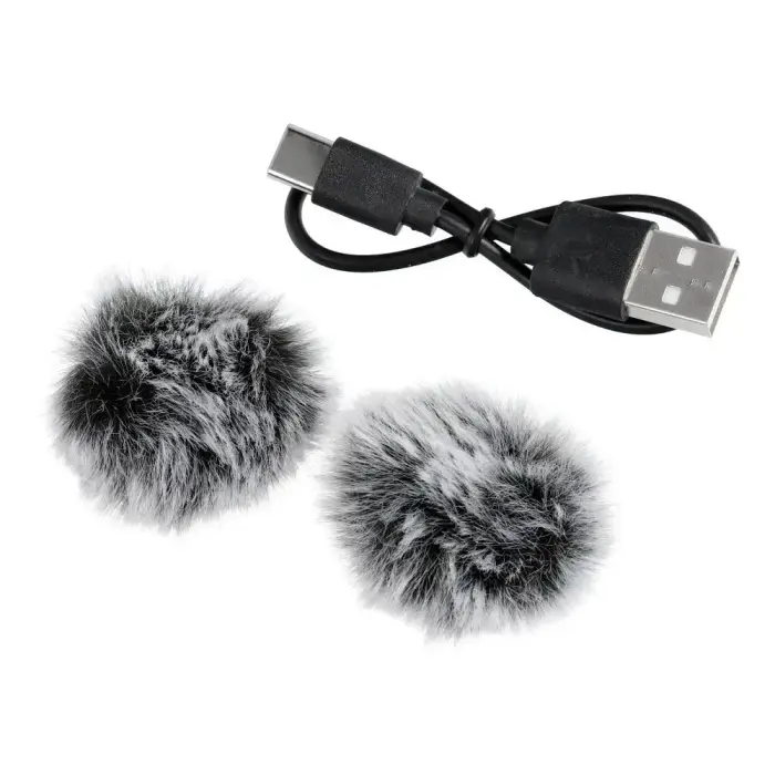 Wireless lavalier microphone Lightning double with long hair (2 in set) K1 black Foto 3