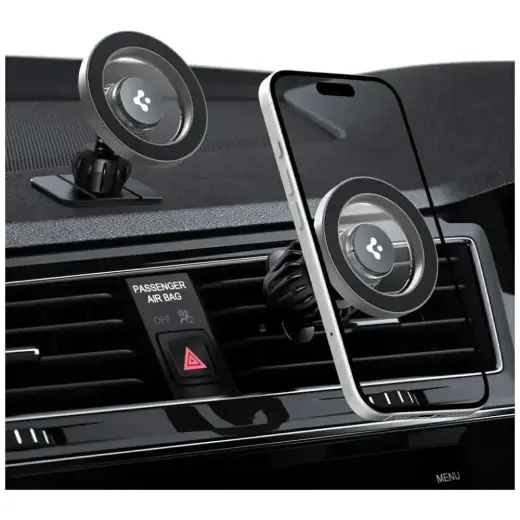 Car Mount Spigen MFT13 2-in-1 MagSafe silver Photo