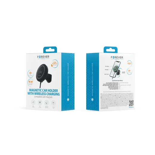 Forever car holder for air vent MACH-300 magnetic with wireless charging black Qi2 15W Foto 9