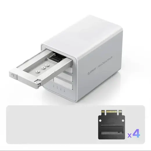 Orico 8848U4 DAS Series 4-Bay M.2 NVMe SSD Disk Array - White Foto 6
