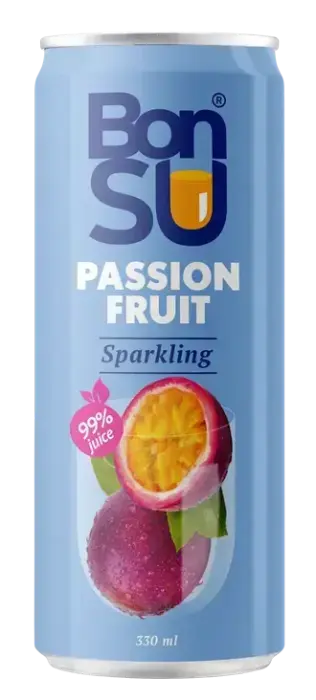 Gāzēts atspirdzinošs marakujas sulas dzēriens BONSU, 330 ml (DEP)