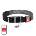 Dog collar made of natural leather and recycled material with QR code Waudog size S, width 15 mm, black Foto 1
