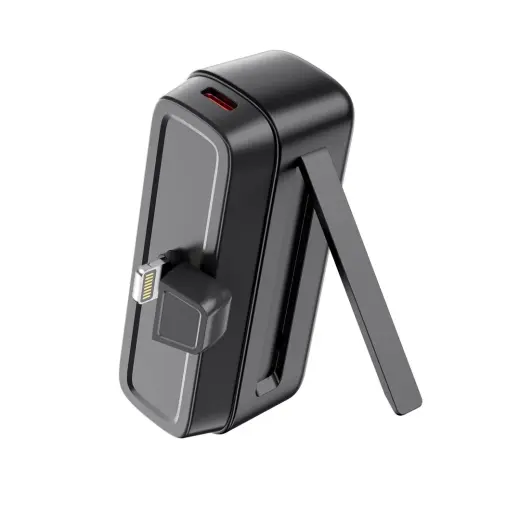 XO power bank mini PR244 20W 5000 mAh with Lightning connector black Photo