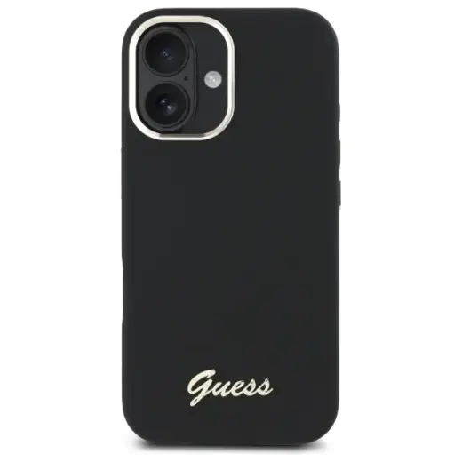 Guess GUHCP16SSMBSLK iPhone 16 6.1" black hardcase Silicone Script Metal Logo & Frame Foto 3