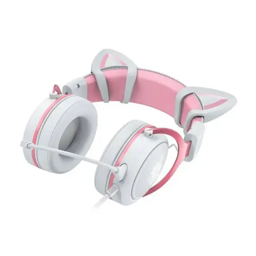 ONIKUMA X10 White|Pink|Cat Ears Gaming Headphones Photo
