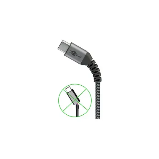 Goobay 49302 провод для передачи данных и зарядки | USB-C на USB-C | 60W | 1м | черный Фото num