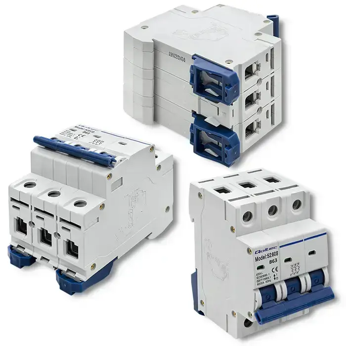Qoltec Overcurrent Circuit Breaker B63| Fuse | AC | 63A | 3P Фото num