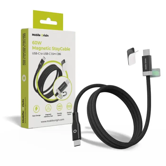 Mobile Origin 60W Magnetic StayCable USB-C to USB-C 1,5m CB6