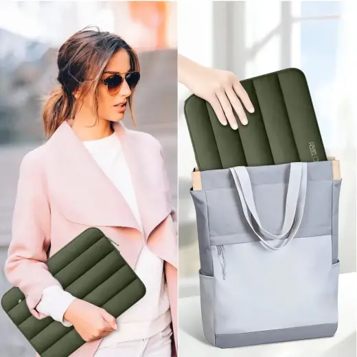 Tech-Protett Fluffy Laptop Bag 13-14 - Green Photo