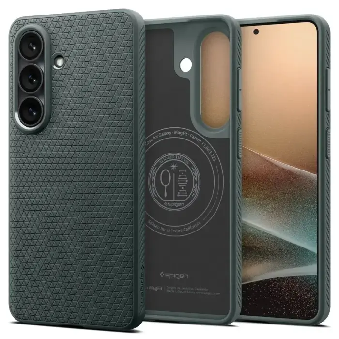 Spigen Liquid Air Mag phone case with MagSafe support for Samsung Galaxy S26+ (S947) green