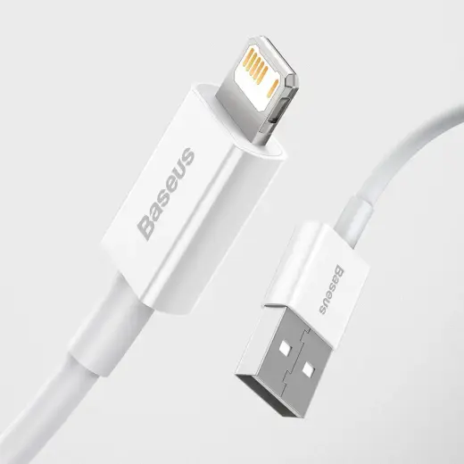Baseus CALYS-C02 Superior провод для передачи данных и зарядки | USB-A на Lightning | 12W | 2m | белый Фото num
