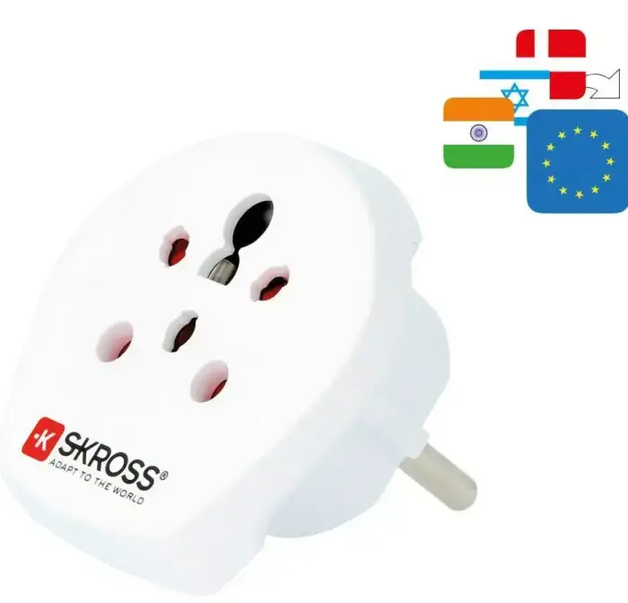 Adapteris Indija / Izraēla / Dānija kontaktdakša - ES kontaktligzda 230V 16A SKROSS