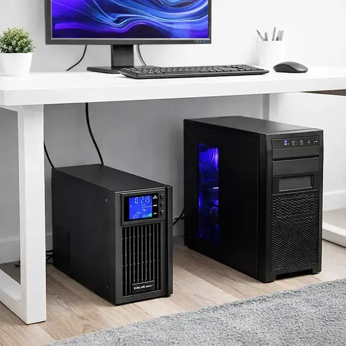 Qoltec Pure Sine Wave UPS Emergency Power Supply | 1kVA | 800W | AVR | LCD  Foto 2