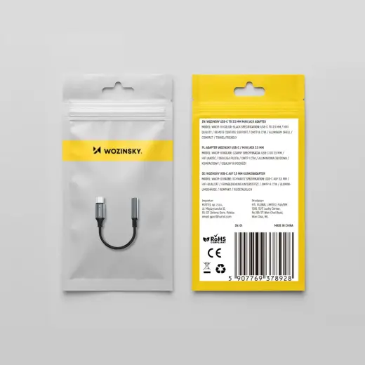 Wozinsky WACM-01 USB-C Adapter - 3.5mm Mini Jack - Black Foto 11