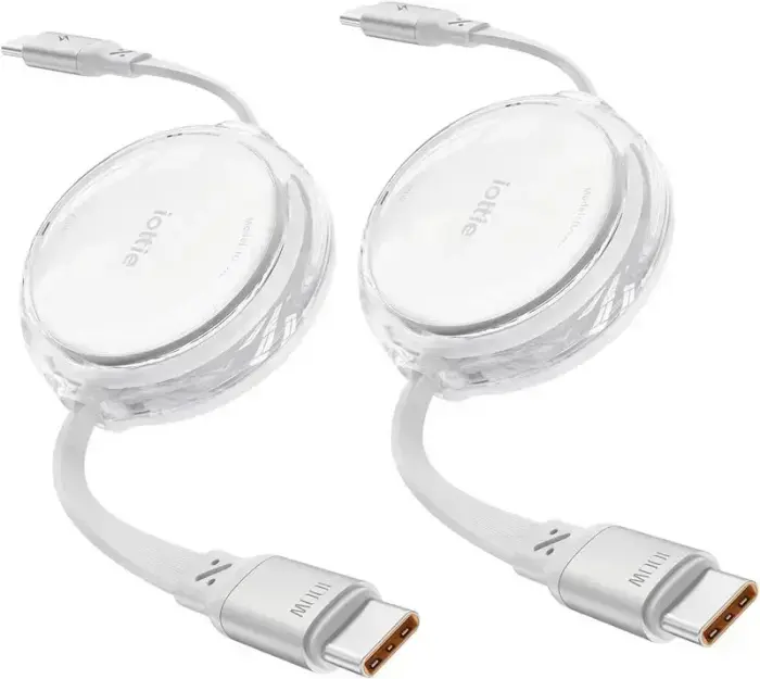 iOttie 100W Retractable USB-C Cable 2 Pack, white