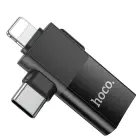 HOCO UA17 2-in-1 adapter USB-C / Lightning to USB-A | black — Photo 2