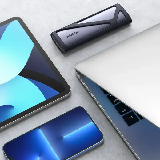 UGREEN CM400 M.2 SSD Enclosure, NVMe, SATA, 10 Гбит|с, USB-C (серый) Фото num