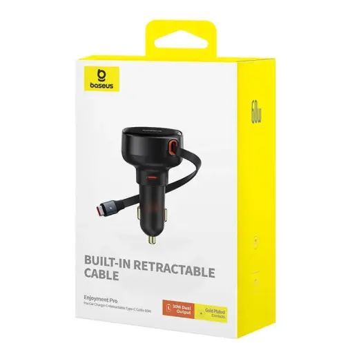 Car Charger Baseus Enjoyment Pro with cable USB-C, 60W (Black) Photo