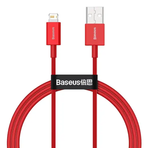 Baseus CALYS-A09 datu pārraides un uzlādes vads | USB-A uz Lightning | 12W | 1m | sarkans Foto 10