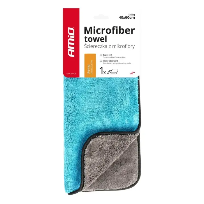 Mikrošķiedras nosusināšanas dvielis 40×60 cm 1200 g/m² AMIO-03758