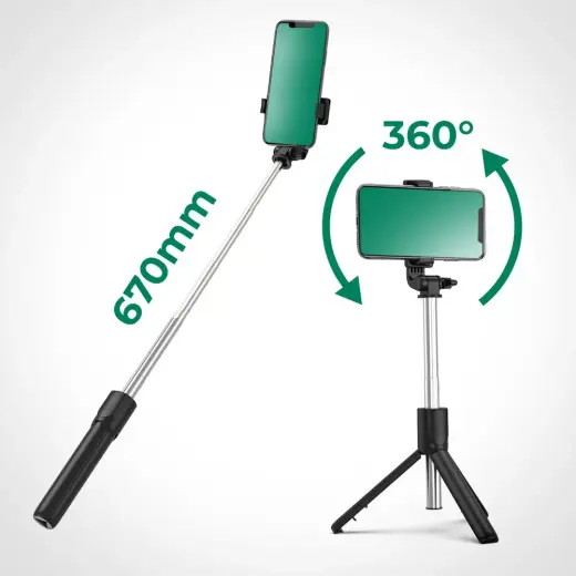 Selfie stick WRY1S telescopic tripod 0.7m for phone - black Foto 15