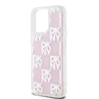 DKNY Liquid Glitter Checkered Pattern Case for iPhone 15 Pro Max Pink — Foto 3