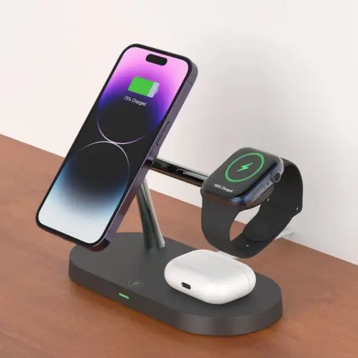 Tech-Protect A12 3in1 MagSafe inductive charger for smartphone | headphones | smartwatch - black Foto 6