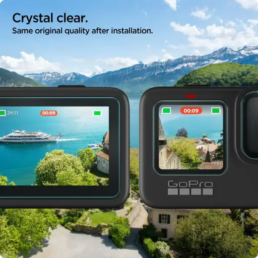 SPIGEN GLAS.TR SLIM RŪDĪTS STIKLS + PLĒVE 2 KOMPLEKTIEM GOPRO HERO 9 | 10 | 11 | 12 CAURSPĪDĪGS Foto 4
