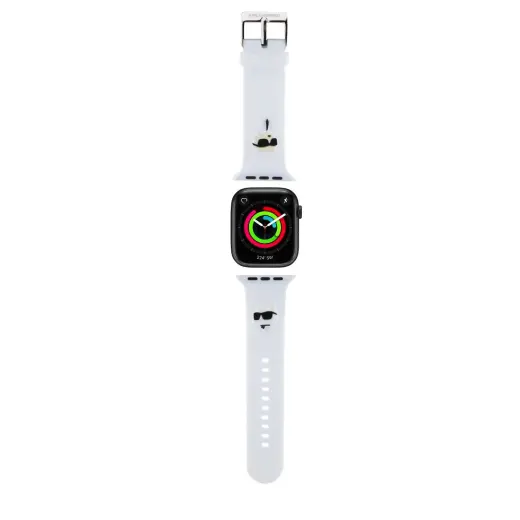 Karl Lagerfeld Karl and Choupette Head NFT Watch Strap for Apple Watch 38|40|41 White (Damaged Package)