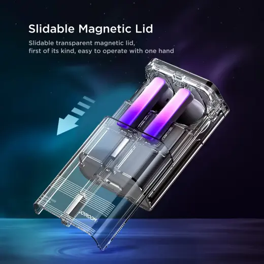 TWS Joyroom JR-TC1 IceLens Series wireless headphones with LED lights - black Foto 11