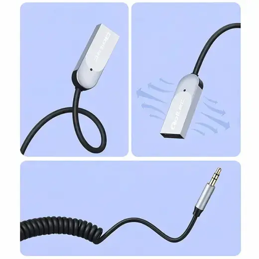 Qoltec Wireless Audio Receiver Adapter HiFi Home&Car | Bluetooth 6.0 | 2 x RCA | 1 x AUX 3.5mm | USB | Microphone Foto 12