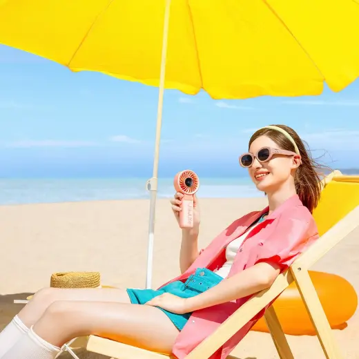 Jisulife Handheld Fan Life7 3600mAh Portable USB Fan - Pink Photo