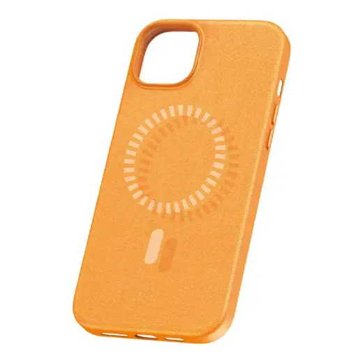 Magnetic Phone Case for iPhone 15 Plus Baseus Fauxther Series (Orange) Foto 2