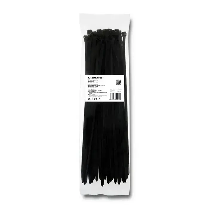 Qoltec Self-locking cable tie | 7.2*350mm | 50 pcs. | Nylon66 | UV | Black Foto 2