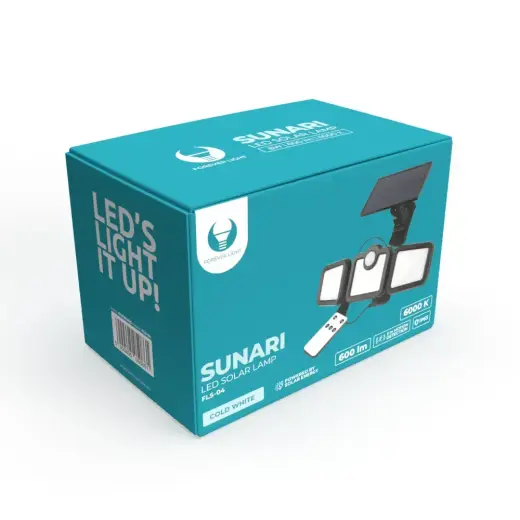 Forever Light Solar LED Lamp SUNARI FLS-04 108*SMD PIR 10W 800lm 6000K 2400mAh Li-Ion Forever Light Foto 7