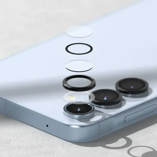 RINGKE KAMERAS RĀMJA AIZSARGS GALAXY A35 | A55 5G MELNS Foto 4