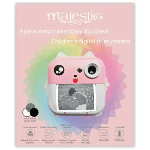 Instant camera for children MajesticLine rozā Foto 9