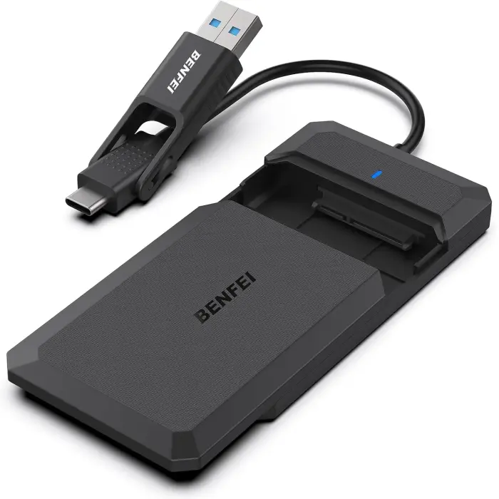 BENFEI SSD drive housing 2.5 inch SATA USB-C USB-A with UASP SATA III support black