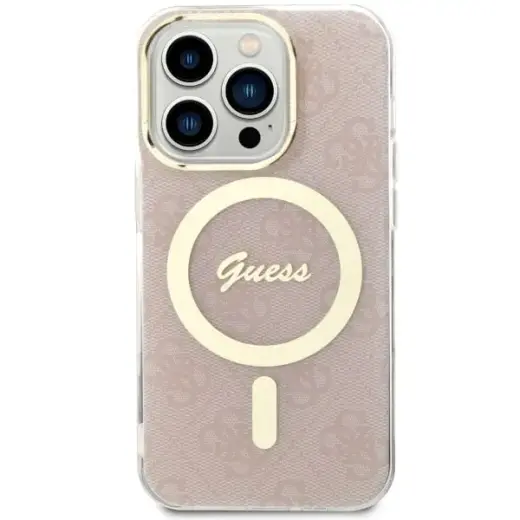 Guess GUHMP14LH4STP iPhone 14 Pro 6.1" różowy|pink hardcase 4G MagSafe Фото num