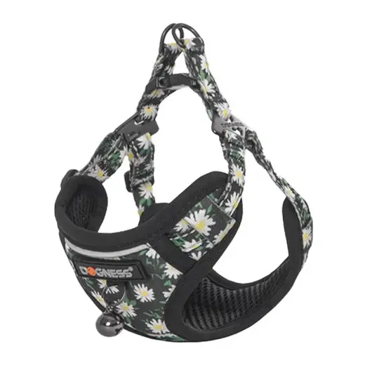 Cat set Dogness harness and leash (Daisy Black) Фото num