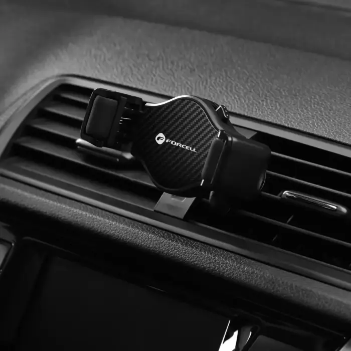 Car phone holder Forcell F-Grip Carbon H-CF509 air vent black Photo