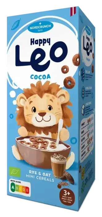 Happy Leo rudzu un auzu pārslas ar kakao, Organic, 150g